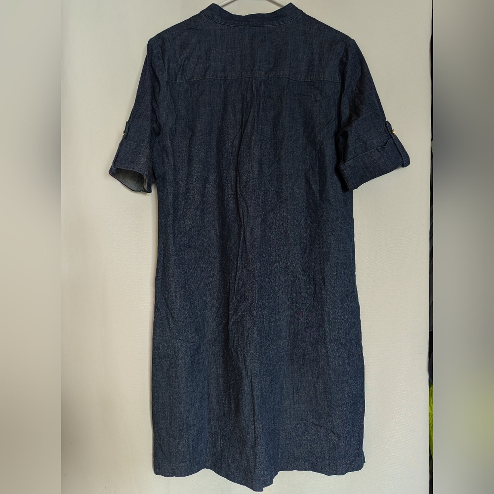 Anne Klein 10 Large Blue Denim Dress Blue Jean Knee Length - Picture 10 of 10
